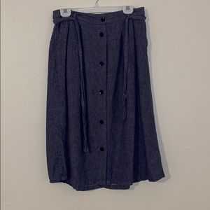 OLD NAVY CHAMBRAY BUTTON MIDI SKIRT WITH POCKETS